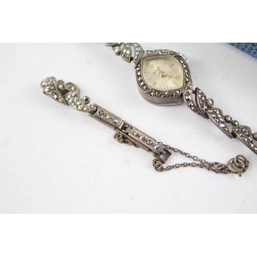 8 - STERLING SILVER Ladies Vintage WRISTWATCHES Hand-wind WORKING Inc. HELVETIA x 2     404725