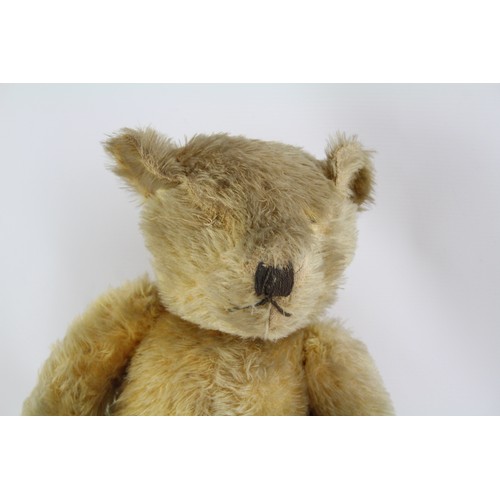 12 - Merrythought Vintage 1930s Mohair Jointed Growler Teddy Bear W/ Button & Label     465909