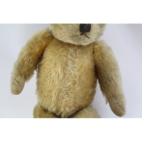 12 - Merrythought Vintage 1930s Mohair Jointed Growler Teddy Bear W/ Button & Label     465909