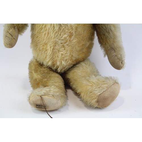 12 - Merrythought Vintage 1930s Mohair Jointed Growler Teddy Bear W/ Button & Label     465909