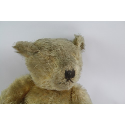 12 - Merrythought Vintage 1930s Mohair Jointed Growler Teddy Bear W/ Button & Label     465909