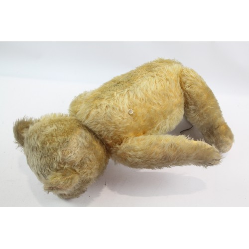 12 - Merrythought Vintage 1930s Mohair Jointed Growler Teddy Bear W/ Button & Label     465909