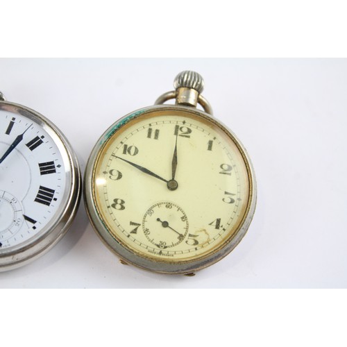 18 - Gents Vintage Enamel Dial POCKET & STOP WATCHES Hand-wind WORKING x 3     404327