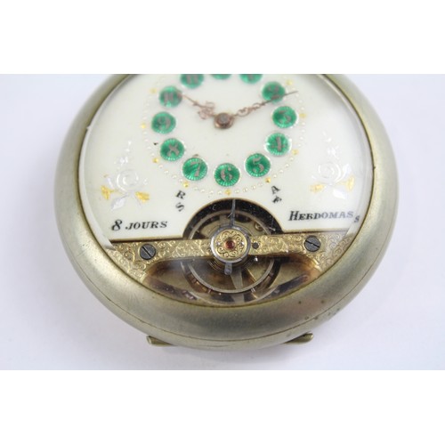 20 - HEBDOMAS Vintage Gents Open Face POCKET WATCH Hand-wind Requires Service     404870