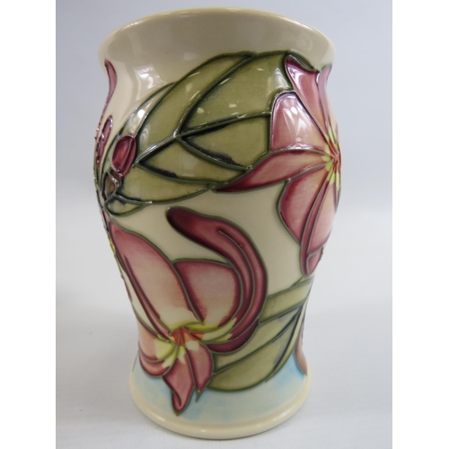 135 - Moorcroft Frangipani vase with box, approx 5 1/4