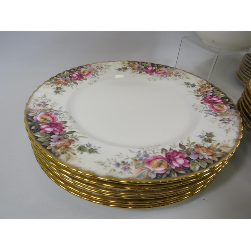 153 - Royal Albert Autumn Roses Dinnerware plates and bowls, 30 pieces in total. 1st and 2nd quality.