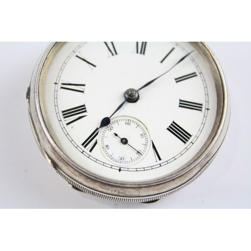 21 - STERLING SILVER Gents Antique POCKET WATCH Key-Wind WORKING     404874