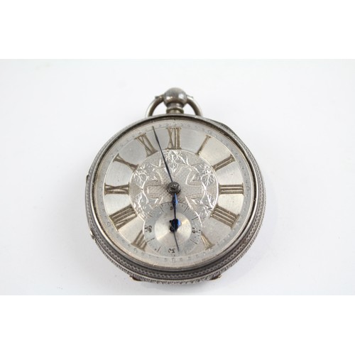 25 - STERLING SILVER Gents Antique Fusee POCKET WATCH Key-Wind Requires Repair     404872