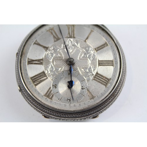 25 - STERLING SILVER Gents Antique Fusee POCKET WATCH Key-Wind Requires Repair     404872