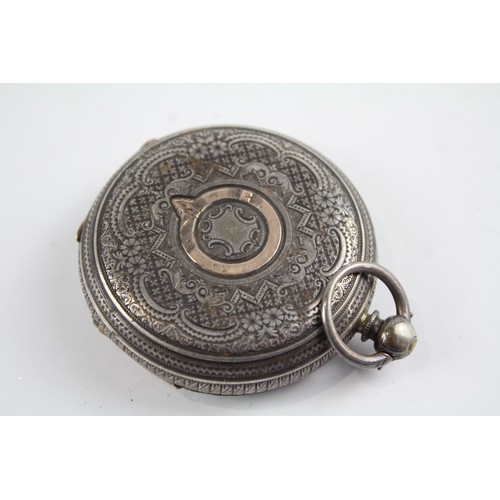 25 - STERLING SILVER Gents Antique Fusee POCKET WATCH Key-Wind Requires Repair     404872