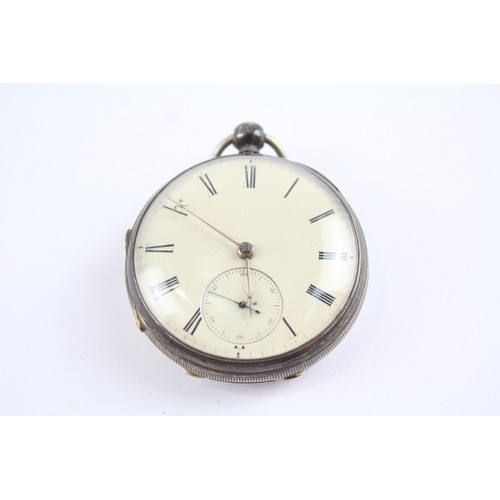 26 - STERLING SILVER Gents Antique Fusee POCKET WATCH Key-Wind Requires Service     404279