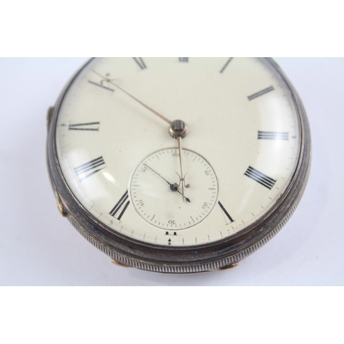 26 - STERLING SILVER Gents Antique Fusee POCKET WATCH Key-Wind Requires Service     404279