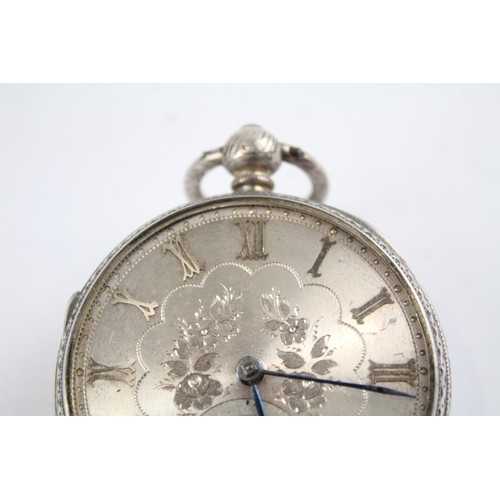 28 - STERLING SILVER Gents Antique Fusee POCKET WATCH Key-Wind WORKING     404285