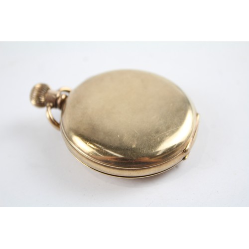 31 - Vintage Gents Rolled Gold Half Hunter POCKET WATCH Hand-wind WORKING     404866