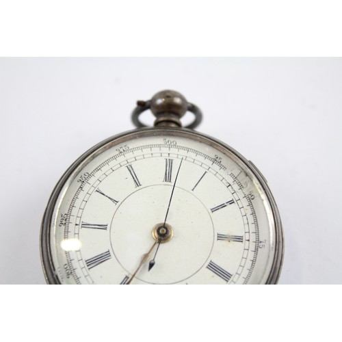 33 - Antique .800 SILVER Gents Centre Seconds POCKET WATCH Key-Wind Non Working     845301