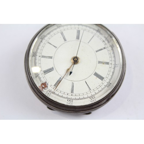 33 - Antique .800 SILVER Gents Centre Seconds POCKET WATCH Key-Wind Non Working     845301