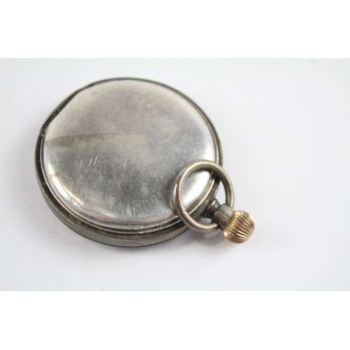 34 - STERLING SILVER Gents Vintage Open Face POCKET WATCH Hand-Wind WORKING     404724