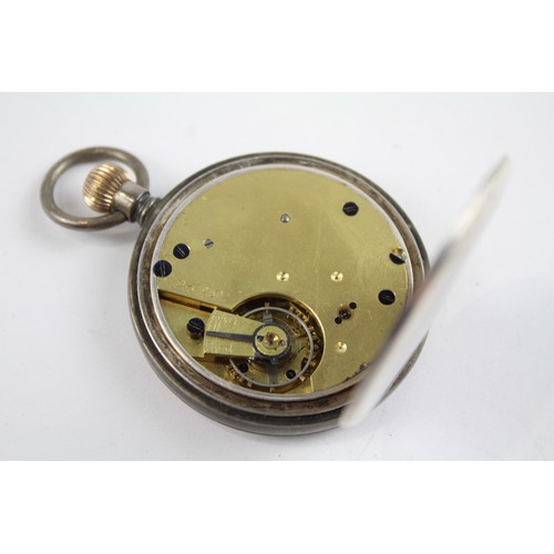 34 - STERLING SILVER Gents Vintage Open Face POCKET WATCH Hand-Wind WORKING     404724