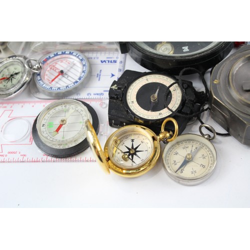 51 - Job Lot Mixed Compasses Various Designs & Makers Inc. U.S Army     637631