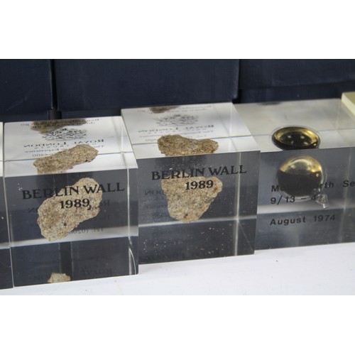 54 - Collection of Paperweight Inc Berlin Wall Sample, Mobil North Sea Oil Drop Etc     560958