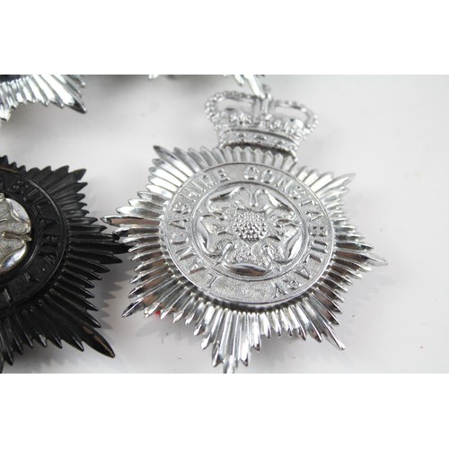 63 - 6 x ERII Police Helmet Plates Inc Devon, Kent, Lancashire     2340873