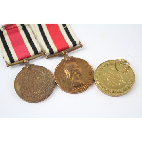 69 - 3 x WW1, GV1, ERII Medals Inc WW1 Victory Medal, Special Constabulary Etc     637677