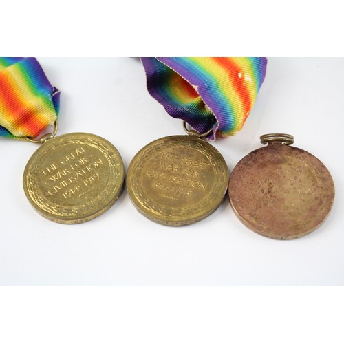 70 - 3 x WW1 Victory Medals Named 1427D T Symons SMN RNR Etc     637668