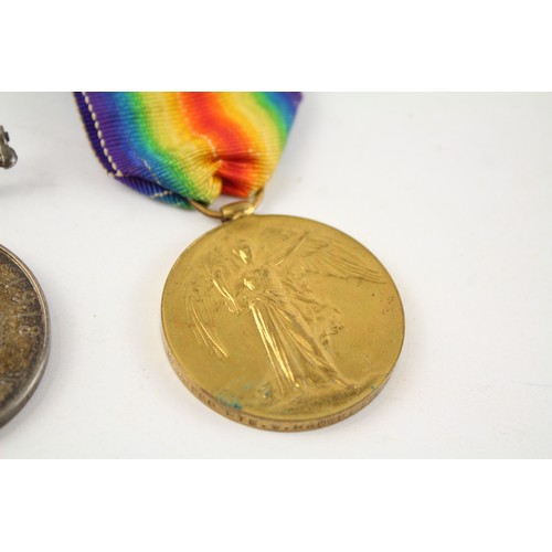 78 - WW1 Medal Pair Named R-33980 PTE W Hagdkiss K-R-RIF-C     637712