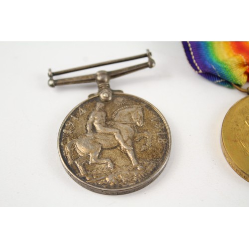 78 - WW1 Medal Pair Named R-33980 PTE W Hagdkiss K-R-RIF-C     637712