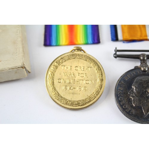 79 - Boxed WW1 Medal Pair Named 365543 GNR W Hedges RA     637552