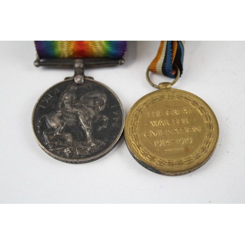 86 - WW.I Medal Pair & Original Ribbons Named. 7356 Pte. J. Platt North Staffs     637743