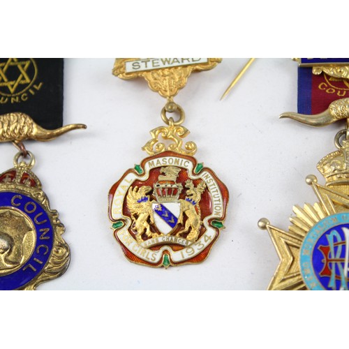 90 - 4 x Sterling Silver Masonic - R.A.O.B Jewels Inc Bramston Beach Lodge - Northolt     520828