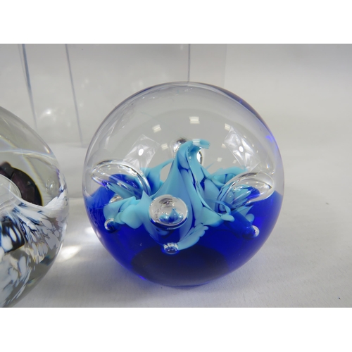 182 - 5 Caithness paperweights May dance, Myriad, 2 x Miniature Moon flower and Moon crystal.