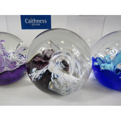 182 - 5 Caithness paperweights May dance, Myriad, 2 x Miniature Moon flower and Moon crystal.