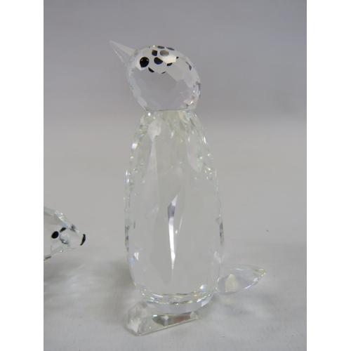 185 - Swarovski Polar Bear and Penguin. The tallest measures 8cm.