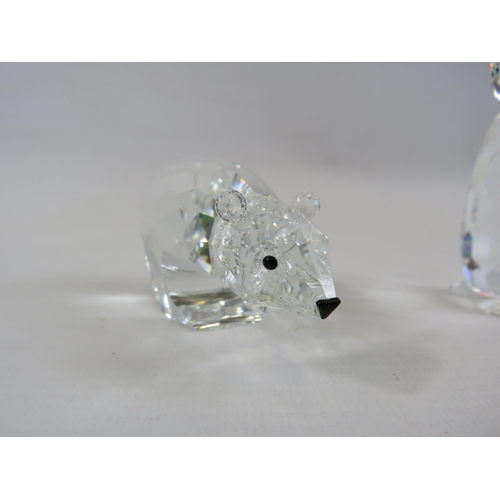 185 - Swarovski Polar Bear and Penguin. The tallest measures 8cm.