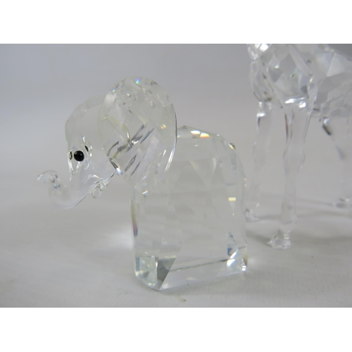 190 - Swarovski Giraffe 13.5cm tall plus 2 Swarovski elephants