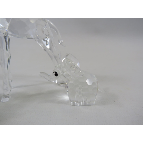 190 - Swarovski Giraffe 13.5cm tall plus 2 Swarovski elephants