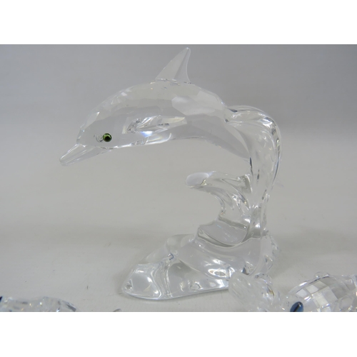 191 - Swarovski Dolphin 9.5cm tall plus a Swarovski Seal and a Alligator.