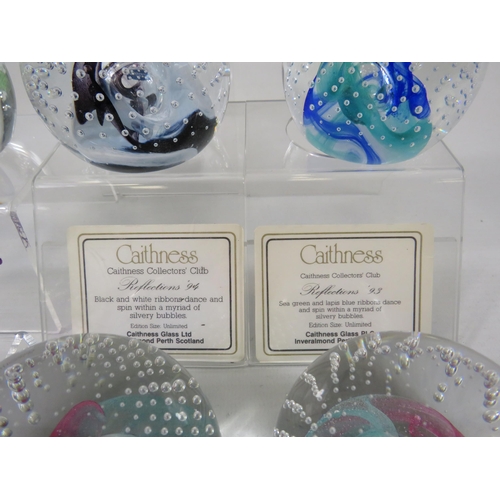 198 - 7 Caithness Reflections paperweights.