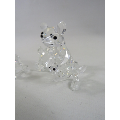 200 - Swarovski Bear, Kangaroo and dog figurines.