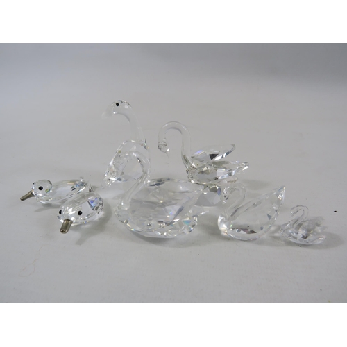 203 - 4 Swarovski swans, 2 Ducks and 1 Goose figurines.