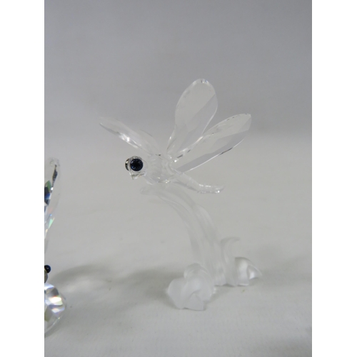 204 - Swarovski Dragonfly, frog and 2 butterflies,