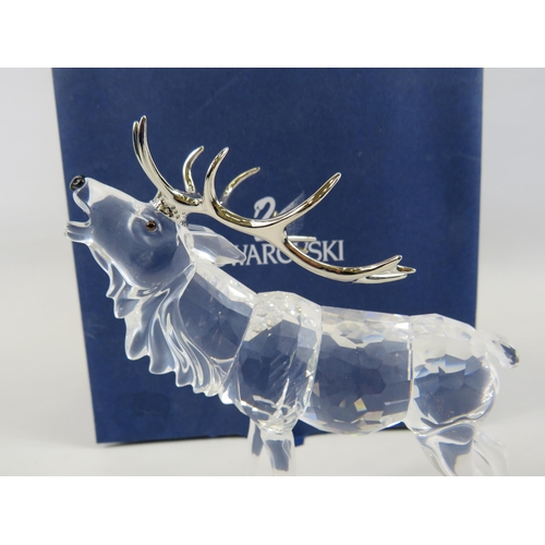 207 - Swarovski Crystal Stag / deer with box, approx 13cm tall.