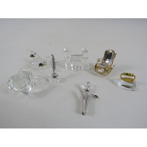 219 - Selection of Crystal glass ornamants including some Swarovski.