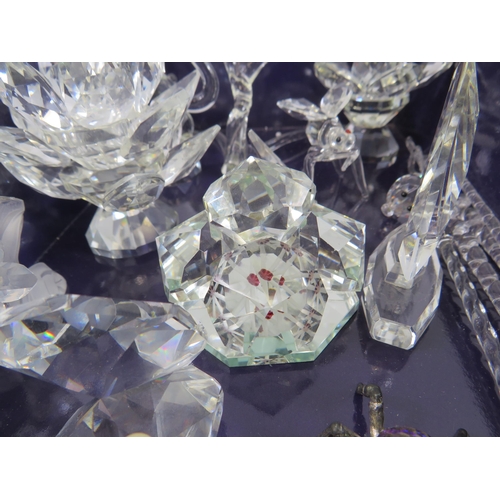 221 - Selection of Crystal glass ornamants including some Swarovski.