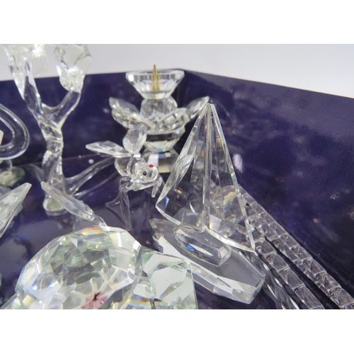 221 - Selection of Crystal glass ornamants including some Swarovski.