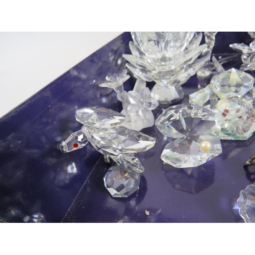 221 - Selection of Crystal glass ornamants including some Swarovski.