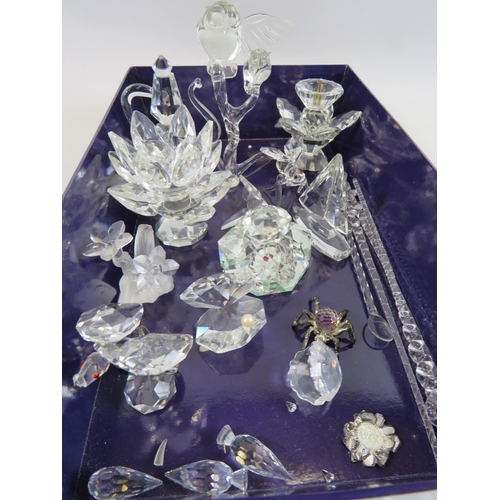 221 - Selection of Crystal glass ornamants including some Swarovski.