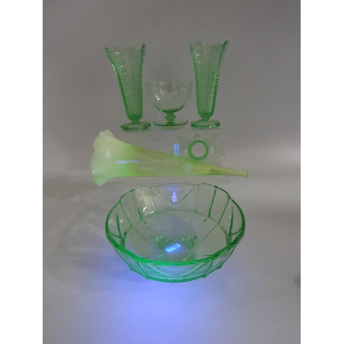 225 - Selection of various pieces of Uranium glass.